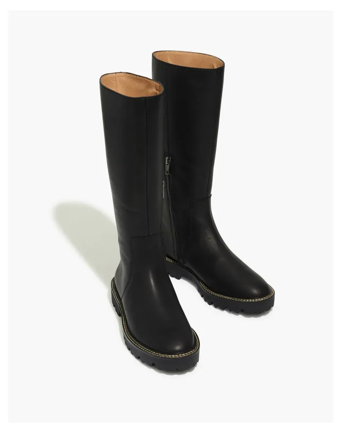 The Citywalk Lugsole Tall Boot In Leather True Black Women Madewell Boots The Citywalk Lugsole Tall Boot In Leather True Black Women Madewell Boots