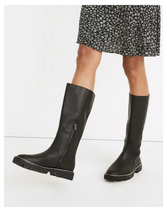The Citywalk Lugsole Tall Boot In Leather True Black Women Madewell Boots The Citywalk Lugsole Tall Boot In Leather True Black Women Madewell Boots