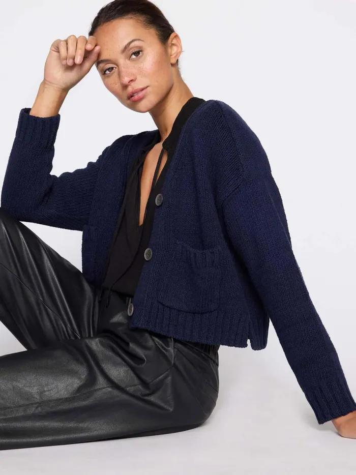 The Cropped Cardigan Hale Navy Women Brochu Walker Cardigans