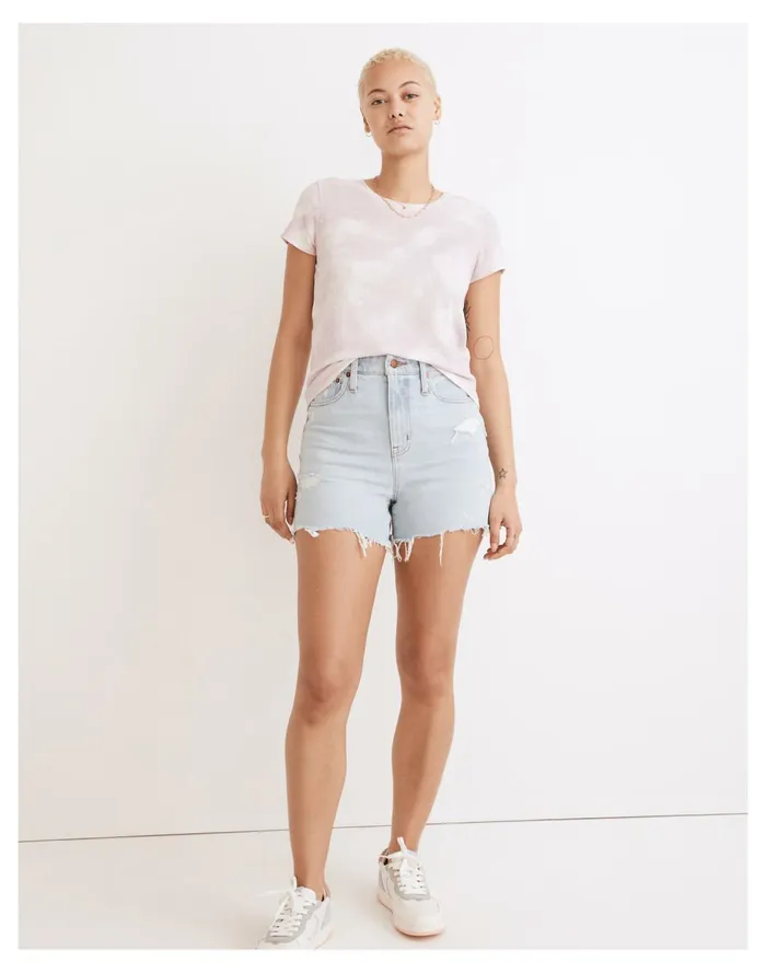 The Curvy Momjean Short In Flintwood Wash Flintwood Wash Women Madewell Shorts