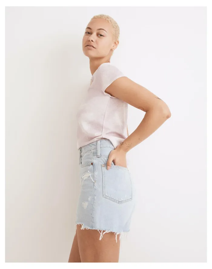 The Curvy Momjean Short In Flintwood Wash Flintwood Wash Women Madewell Shorts