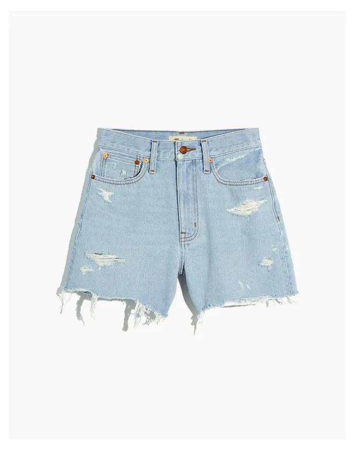 The Curvy Momjean Short In Flintwood Wash Flintwood Wash Women Madewell Shorts