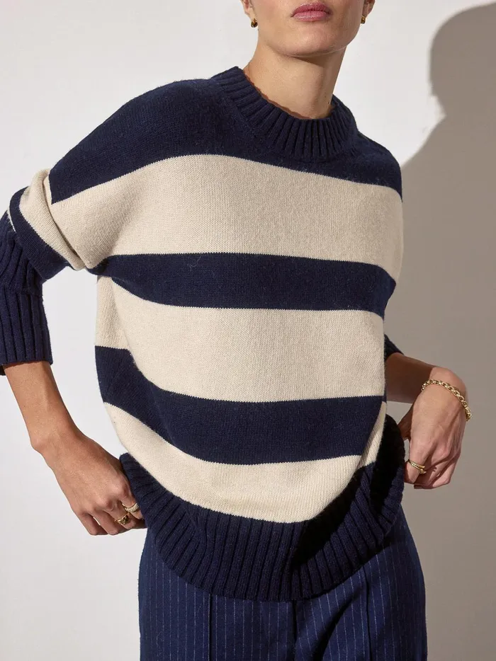 The Cy Stripe Sweater Atlas Stripe Women Brochu Walker Sweaters