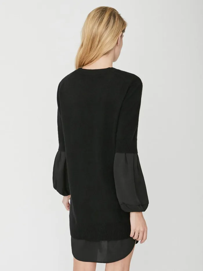 The Ebella Layered Dress Black Onyx With Black Underlayer Women Brochu Walker Looker Sweaters