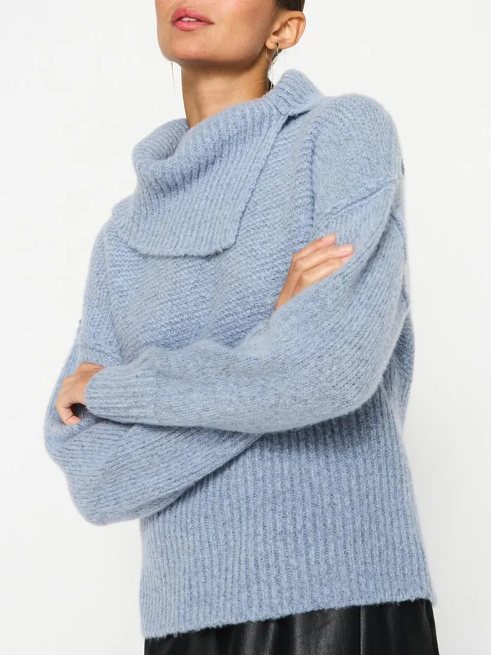 The Elian Pullover Lucia Blue Melange Women Brochu Walker Sweaters