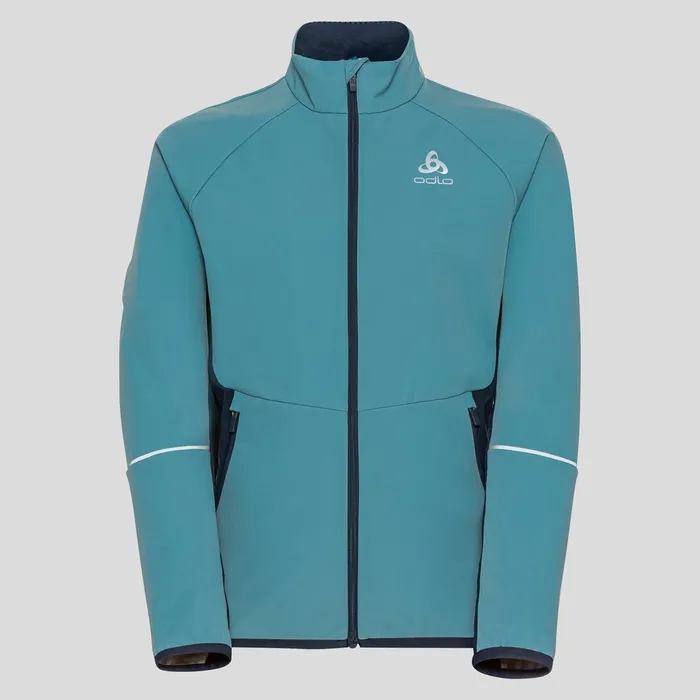 The Engvik Junior Crosscountry Jacket Reef Waters 8211 Dark Sapphire Kids Odlo CrossCountry Skiing