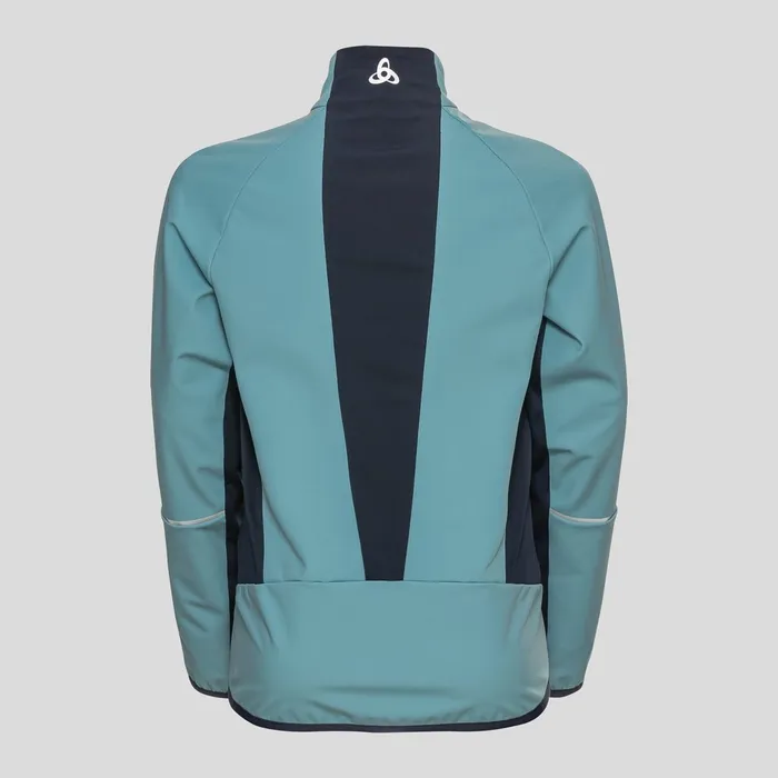 The Engvik Junior Crosscountry Jacket Reef Waters 8211 Dark Sapphire Kids Odlo CrossCountry Skiing