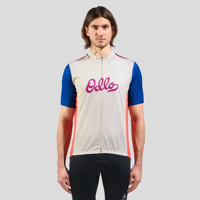 The Essentials Heritage Cycling Jersey Silver Cloud Men Odlo TShirts and Polos