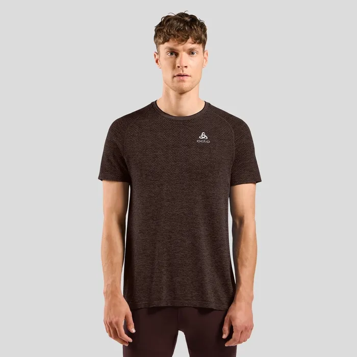 The Essentials Seamless Running Tshirt Fudge Melange Men Odlo TShirts and Polos