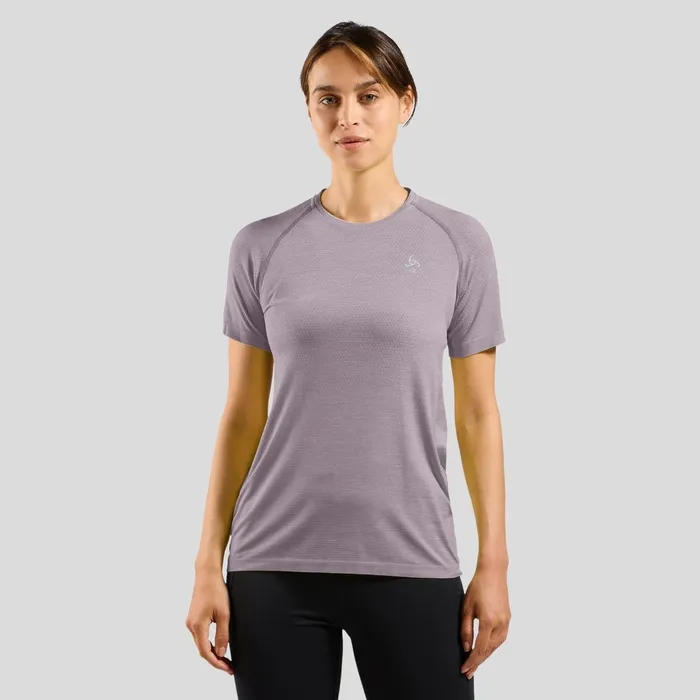 The Essentials Seamless Running Tshirt Gray Ridge Melange Women Odlo TShirts and Polos