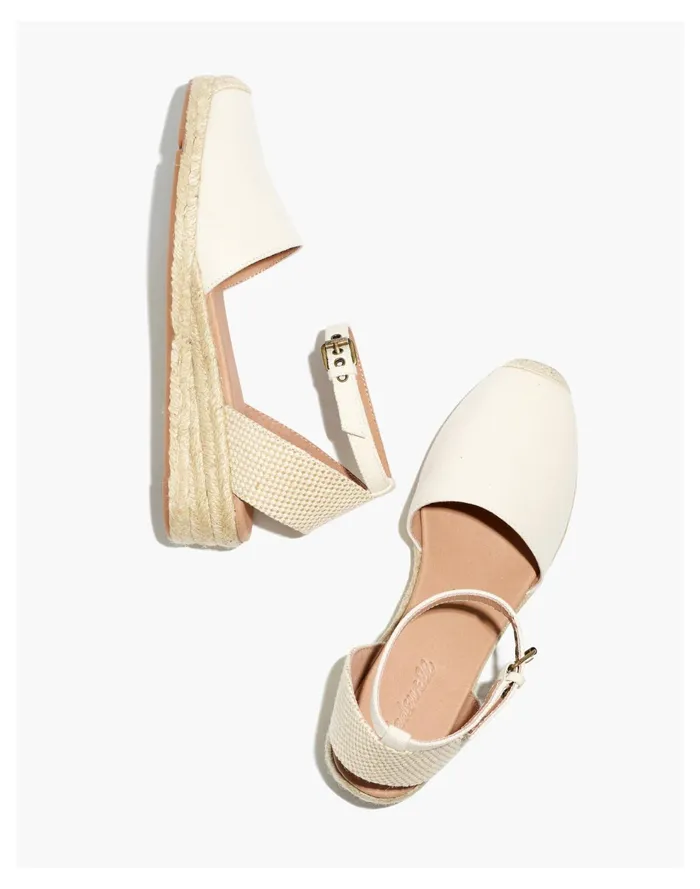 The Evelina Espadrille In Resourced Canvas Cloud Lining Women Madewell Heels