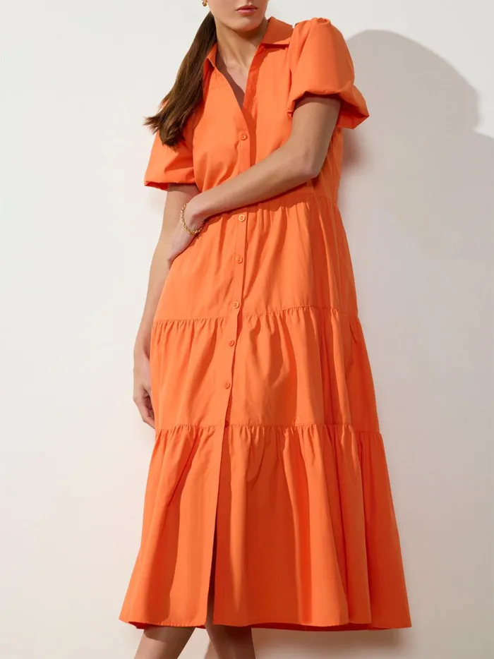 The Havana Dress Tangerine Women Brochu Walker Dresses