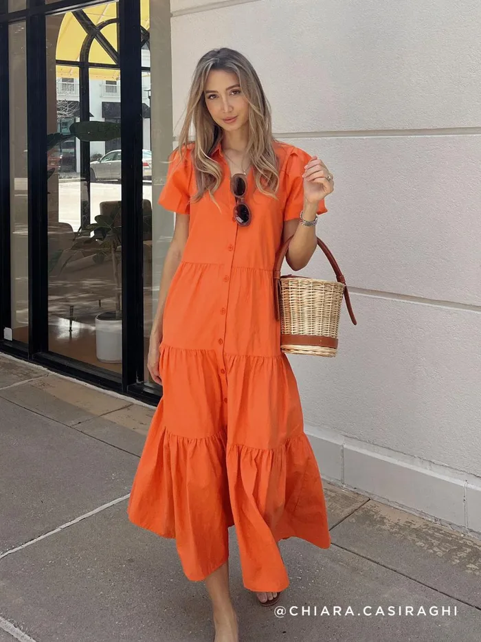 The Havana Dress Tangerine Women Brochu Walker Dresses