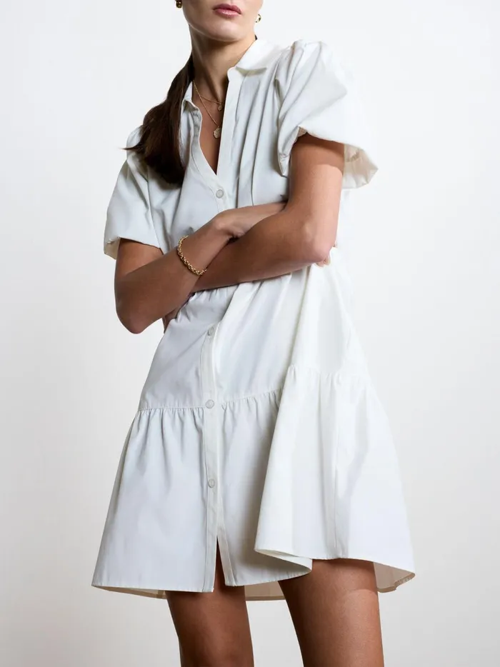 The Havana Mini Dress Ivory Women Brochu Walker Dresses