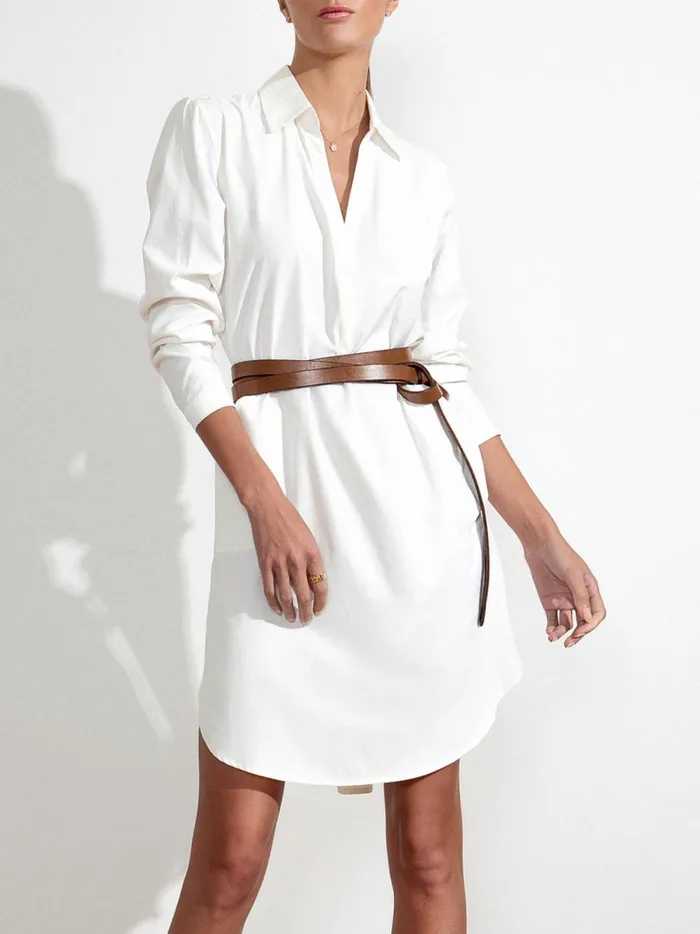The Ives Popover Dress Ivory Women Brochu Walker Dresses
