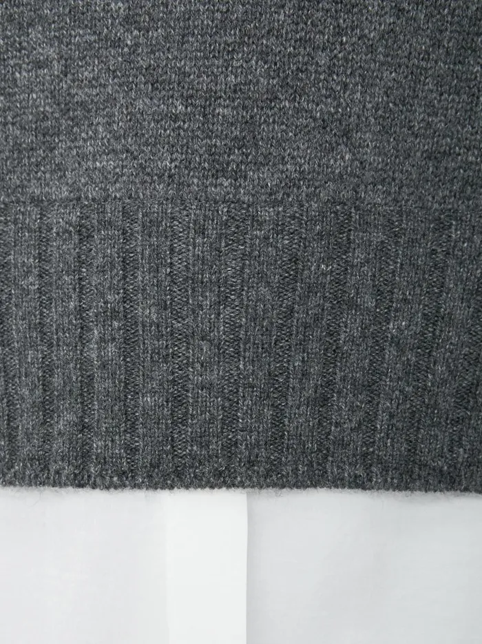 The Jolie Fringe Layered Looker Flannel Melange With White Underlayer Women Brochu Walker Sweaters