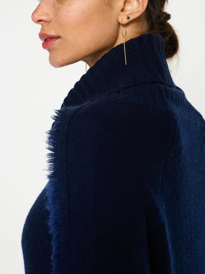 The Jolie Fringe Striped Layered Looker Navy W Stripe Woven Women Brochu Walker Looker Sweaters