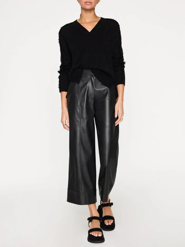 The Jolie Fringe Vee Black Onyx Women Brochu Walker 100 Cashmere