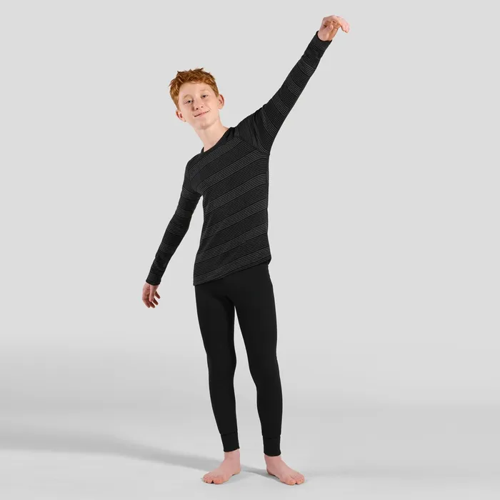 The Kids039 Active Warm Base Layer Set Black 8211 Grey Melange Kids Odlo Base Layers The Kids039 Active Warm Base Layer Set Black 8211 Grey Melange Kids Odlo Base Layers