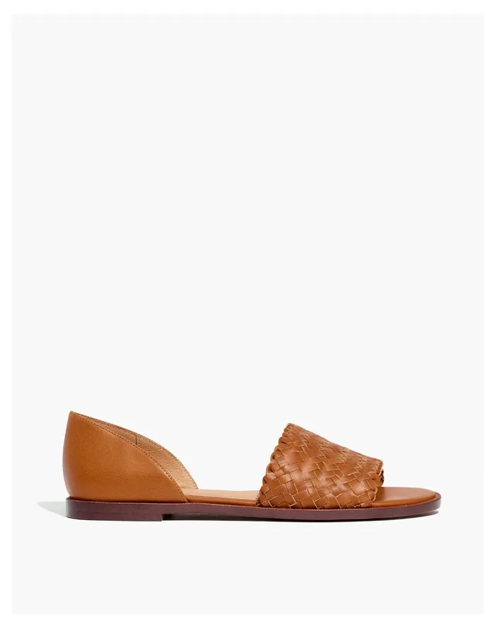 The Kinsley DOrsay Flat In Woven Leather English Saddle Women Madewell Sandals The Kinsley DOrsay Flat In Woven Leather English Saddle Women Madewell Sandals