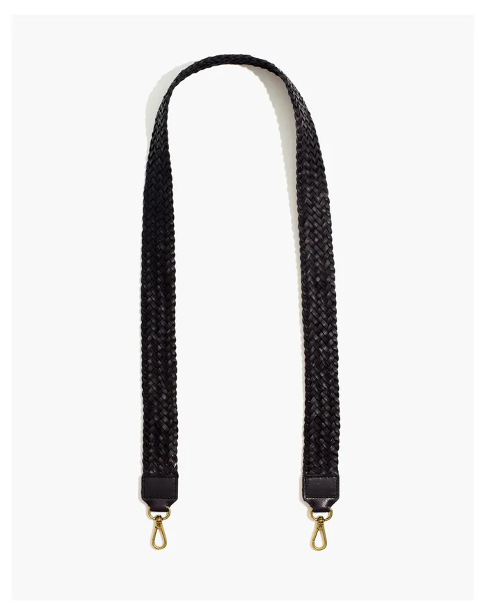 The Leather Crossbody Bag Strap True Black Women Madewell Bag Straps