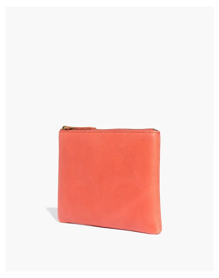 The Leather Pouch Clutch Fresh Chili Women Madewell Pouches and Wallets
