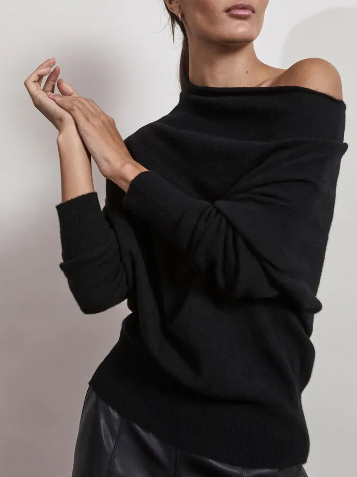 The Lori Off Shoulder Black Onyx Women Brochu Walker Sweaters