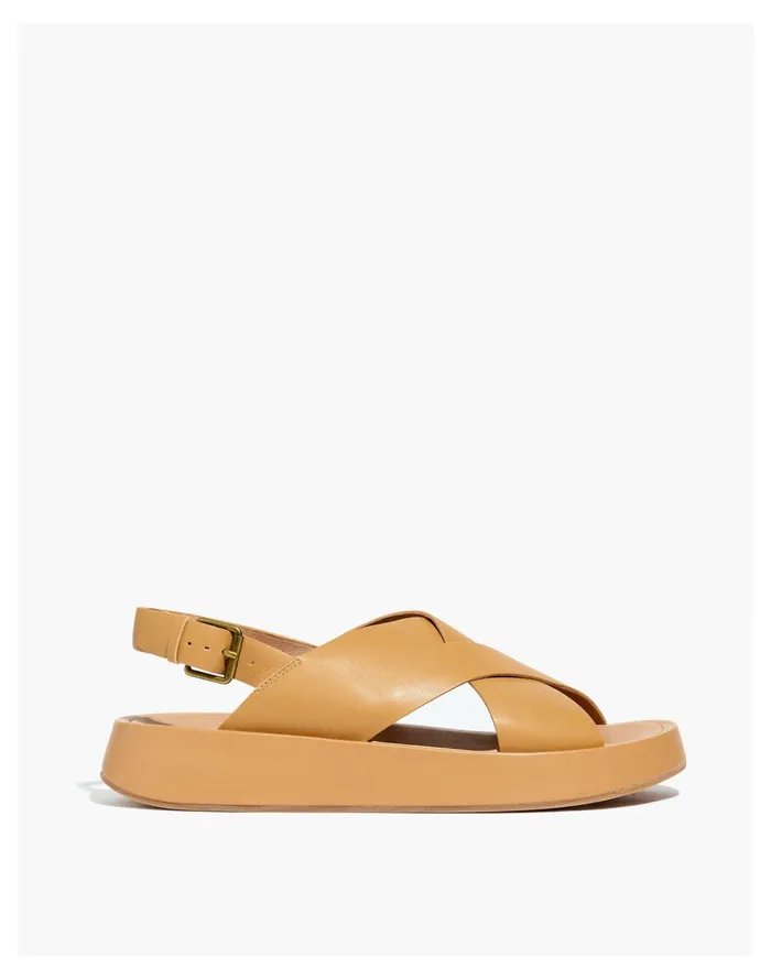The Maeva Flatform Sandal Amber Brown Women Madewell Sandals