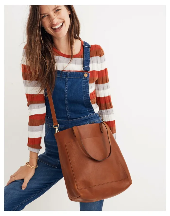 The Medium Transport Tote English Saddle Women Madewell Bag Straps