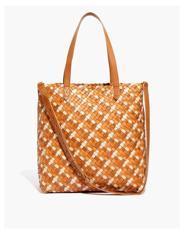 The Medium Transport Tote Tawny Sand Multi Women Madewell Totes