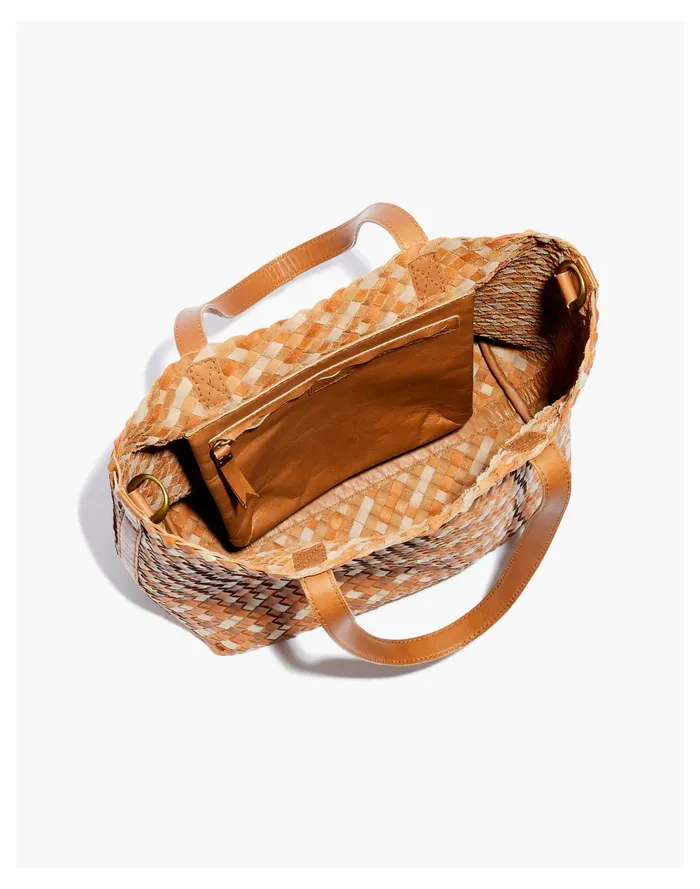The Medium Transport Tote Tawny Sand Multi Women Madewell Totes The Medium Transport Tote Tawny Sand Multi Women Madewell Totes