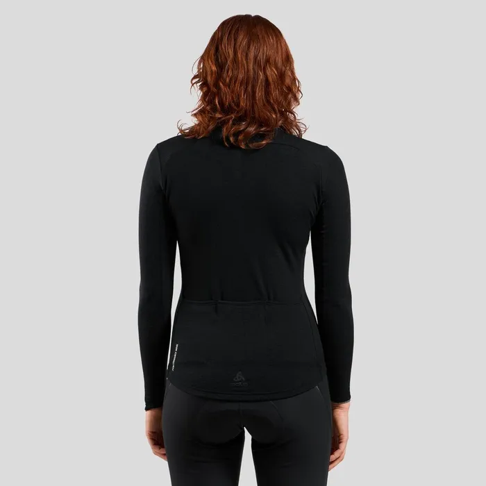 The Performance Wool Long Sleeve Cycling Jersey Black Women Odlo Mid Layers and Longsleeves The Performance Wool Long Sleeve Cycling Jersey Black Women Odlo Mid Layers and Longsleeves