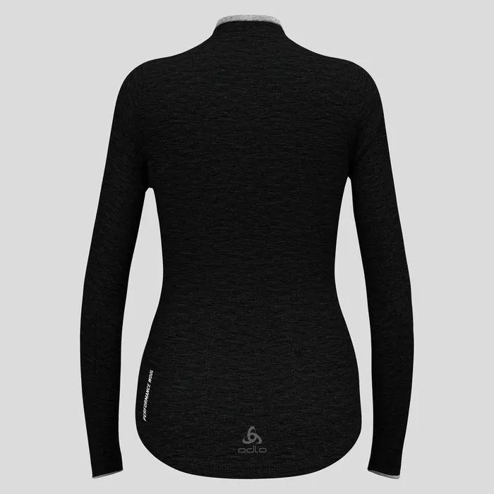 The Performance Wool Long Sleeve Cycling Jersey Black Women Odlo Mid Layers and Longsleeves The Performance Wool Long Sleeve Cycling Jersey Black Women Odlo Mid Layers and Longsleeves