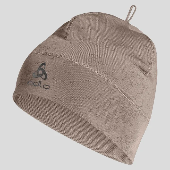 The Polyknit Warm Reflective Hat Cinder WomenMen Odlo Headwear and Gloves