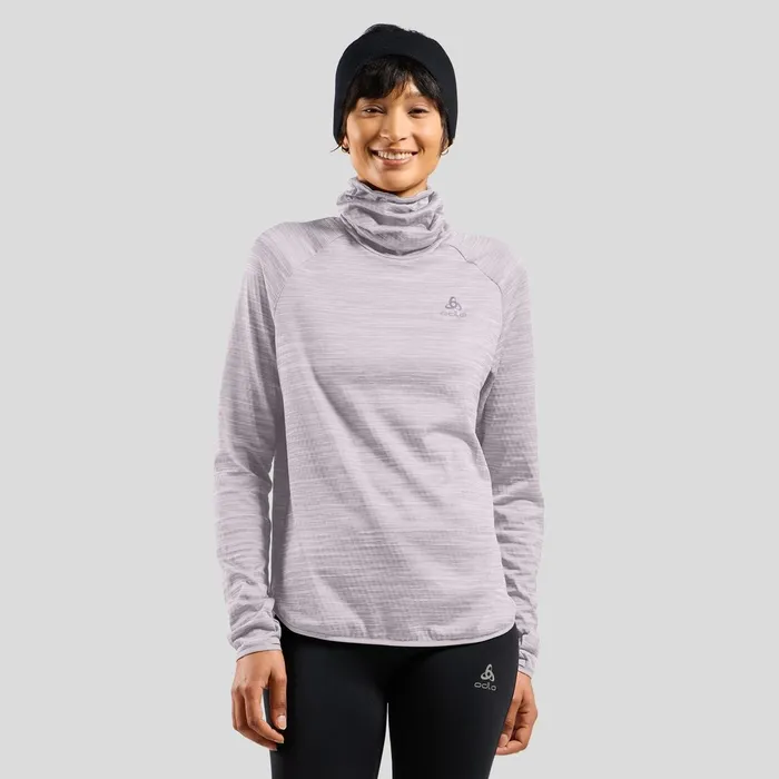 The Run Easy Warm Mid Layer Misty Lilac Melange Women Odlo Mid Layers and Longsleeves