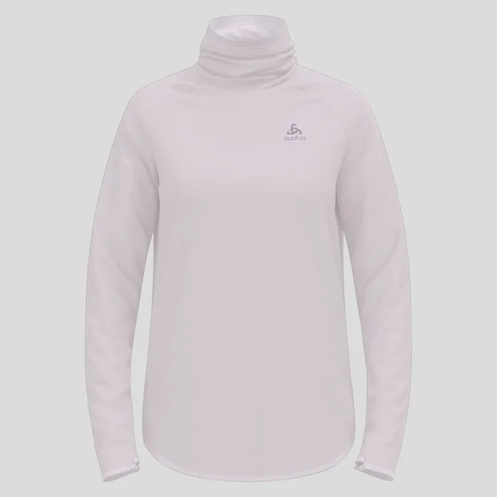 The Run Easy Warm Mid Layer Misty Lilac Melange Women Odlo Mid Layers and Longsleeves