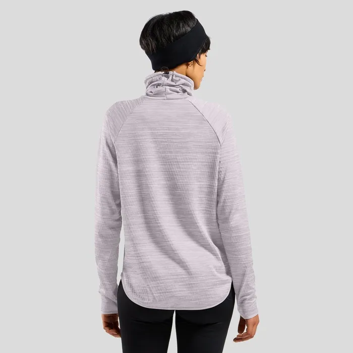 The Run Easy Warm Mid Layer Misty Lilac Melange Women Odlo Mid Layers and Longsleeves