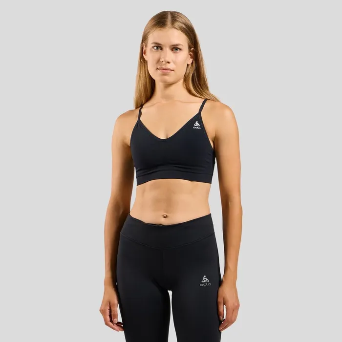 The Seamless Soft Sports Bra Black 8211 Grey Melange Women Odlo Sports Bras
