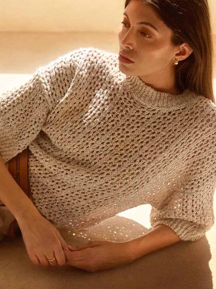 The Sila Pullover Larch Combo Women Brochu Walker Tops