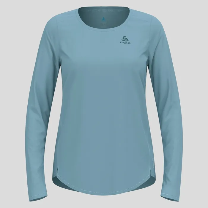 The Zeroweight ChillTec Long Sleeve Tshirt Provincial Blue Women Odlo Mid Layers and Longsleeves