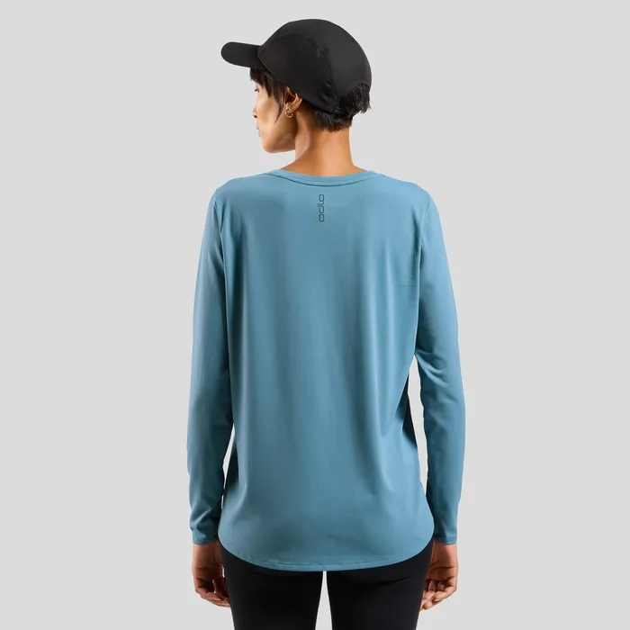 The Zeroweight ChillTec Long Sleeve Tshirt Provincial Blue Women Odlo Mid Layers and Longsleeves
