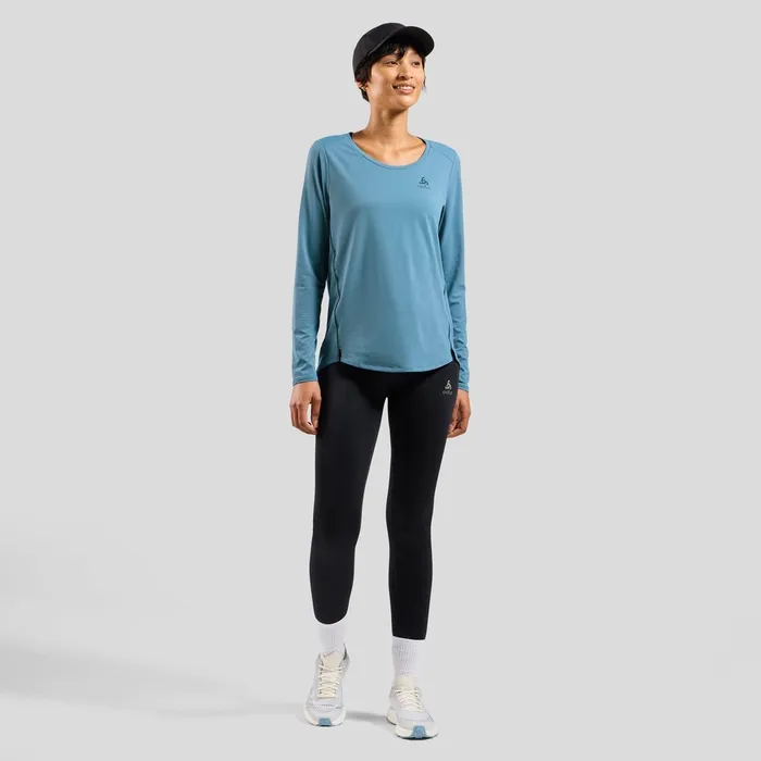 The Zeroweight ChillTec Long Sleeve Tshirt Provincial Blue Women Odlo Mid Layers and Longsleeves