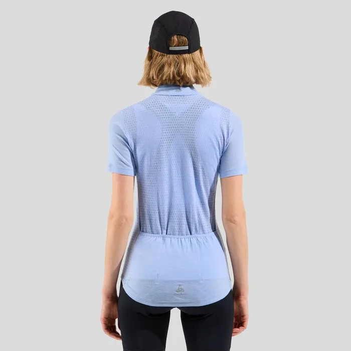 The Zeroweight Performance Wool 125 Cycling Jersey Blue Heron Melange Women Odlo TShirts and Polos The Zeroweight Performance Wool 125 Cycling Jersey Blue Heron Melange Women Odlo TShirts and Polos