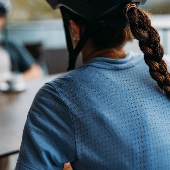 The Zeroweight Performance Wool 125 Cycling Jersey Blue Heron Melange Women Odlo TShirts and Polos The Zeroweight Performance Wool 125 Cycling Jersey Blue Heron Melange Women Odlo TShirts and Polos