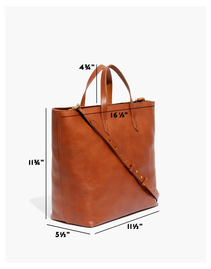 The Zip Top Transport Carryall English Saddle Women Madewell Bag Straps