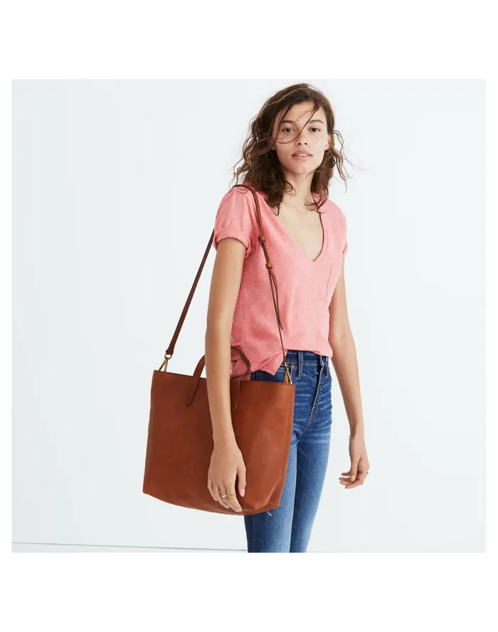 The Zip Top Transport Carryall English Saddle Women Madewell Bag Straps