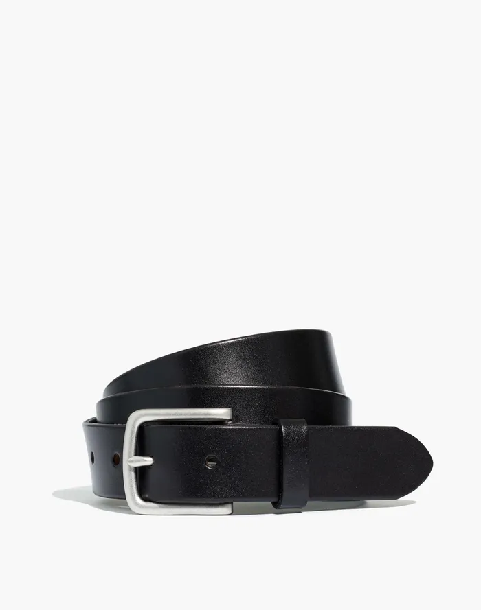 Thin Leather Belt Classic Black Women Madewell Belts