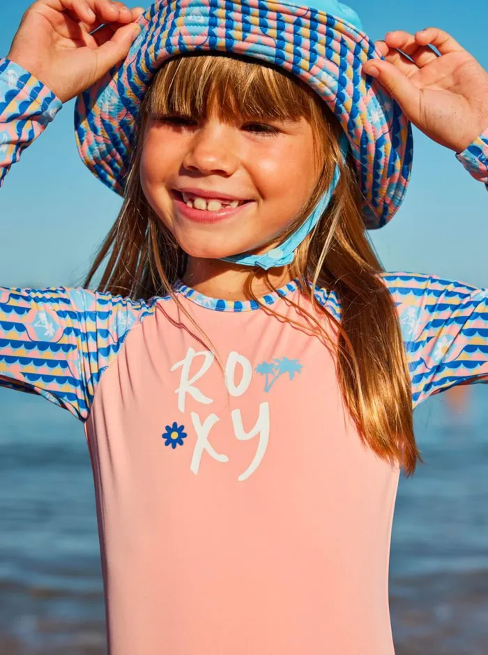 Tiles 8211 Long Sleeves OnePiece Rashguard For Girls 2 8211 7 Amparo Blue Tw Tiles Kids Roxy Swimsuits