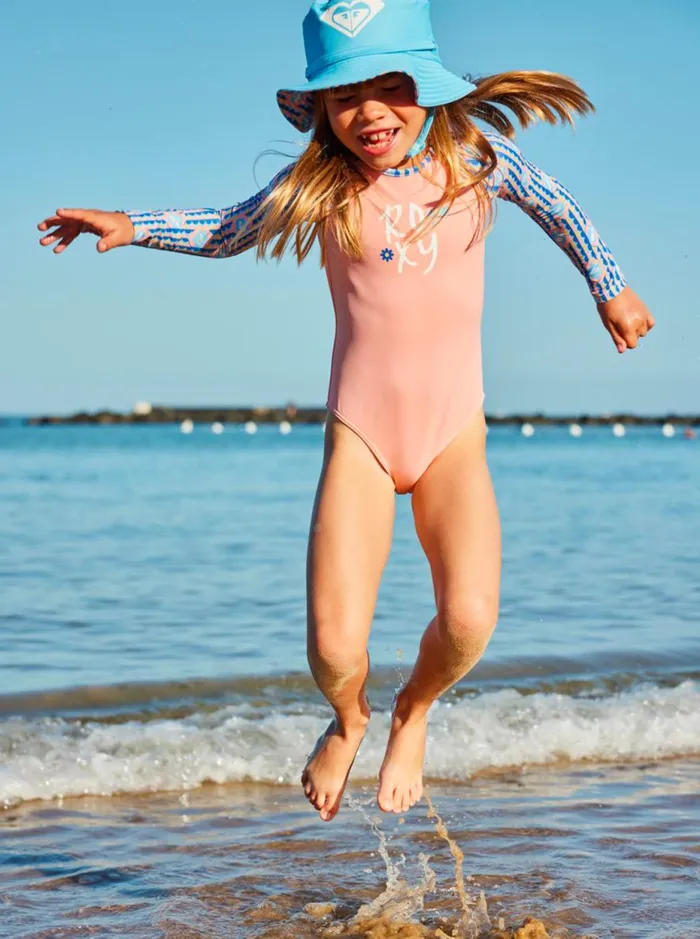 Tiles 8211 Long Sleeves OnePiece Rashguard For Girls 2 8211 7 Amparo Blue Tw Tiles Kids Roxy Swimsuits