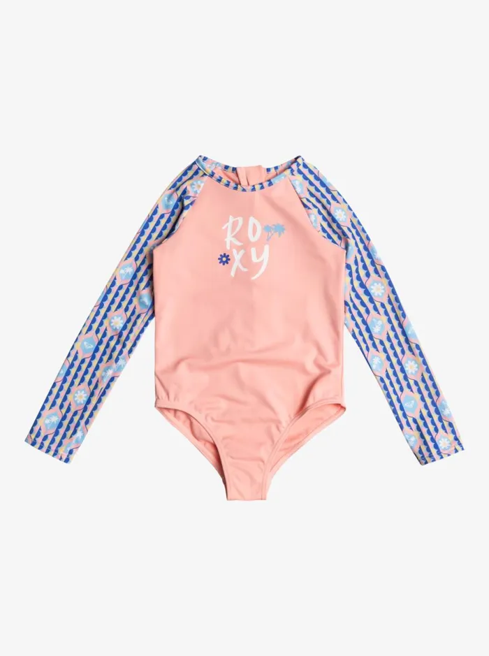Tiles 8211 Long Sleeves OnePiece Rashguard For Girls 2 8211 7 Amparo Blue Tw Tiles Kids Roxy Swimsuits